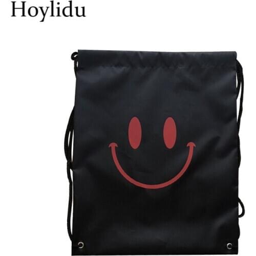 Waterproof Women Drawstring Backpack Cartoon Printing Backpacks Men Travel Shoes Clothes Pouch Toiletry Tote Bag Wash Pouches