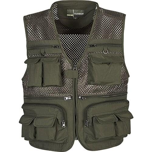 Mesh vest mountaineering quick-drying leisure multi-pocket function male photography fishing vest waistcoat