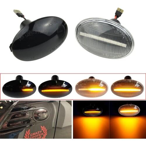 2x For MINI Cooper R56 R57 R58 R59 2007-2013 Flowing Dynamic LED Side Marker Light Flowing Side Repeater Blinker Lamp