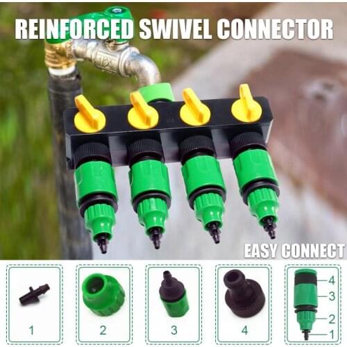 4-Way Plastic Garden Hose Splitter Y-Type Watering Connector Distributor For Outdoor Tap and Faucet Irrigation Tool