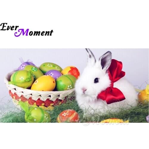Ever Moment Diamond Painting 5D DIY Picture Of Rhinestone Rabbit Full Square Drill Diamond Embroidery Decoration Home ASF1470