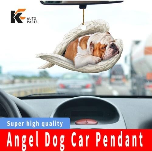 Car Sleeping Angel Dog Ornament Dachshund Weiner Dog Car Hanging Decoration Auto Rearview Mirror Pendant Pendant Accessories