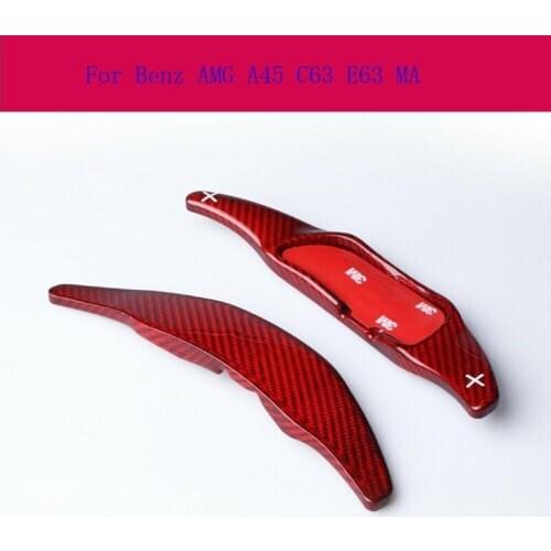 Car Accessories 2PCS Quality Carbon Fiber DSG Steering Wheel Shift Paddle Shifter For Benz AMG A45 C63 E63 MA