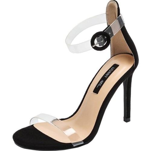 New Summer Transparent Sandals Women Women Elegant Sky High Heels Bling Crystal Shoes Woman Sexy Ladies Party Club Dress Shoes