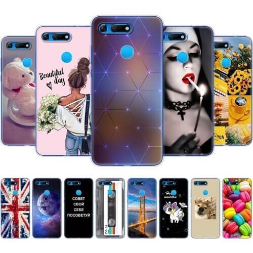 For Huawei Honor View 20 V20 Case Silicon Soft TPU Back Phone Case Cover For Honor V20 Pattern Capa Full Protection Coque Bumper