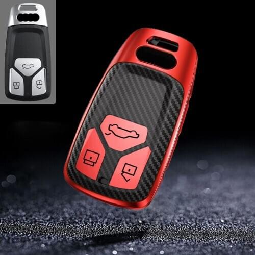 TPU+Carbon fiber grain Key Cover Key Case For Audi A4 Allroad B9 Q5 Q7 TT TTS 4M 8S 2016 2017 2018 Accessories
