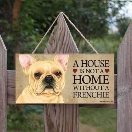 Wooden Pet Tag Pendant Decoration with Pet Head Plate Door Wall Rectangular Sign Household Dog Decoration