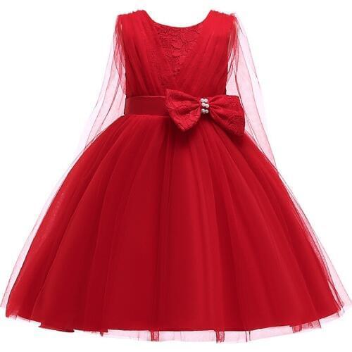 New Girls Party Dresses Fashion Pink Lace Party Father and Daughter Gown Dresses Kids Princess Dress