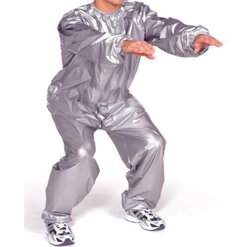 PVC Fitness Waterproof Sauna Suit Sweat Clothes Gym Training Slimming Workout Weight Loss Sauna Clothes