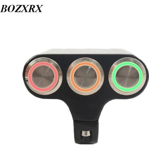 BOZXRX 7/8" Motorcycle Handlebar Control Function Light Switch Aluminum Alloy Mount Switches Headlight Hazard Brake Fog Light