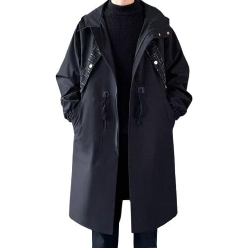 GELITAYIN Men's Hooded Trench Coats