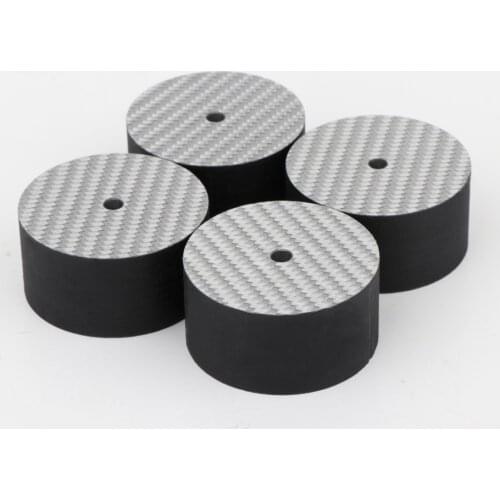 Hi-end 40x20mm Silver 5K Carbon Fiber Speaker Isolation Spike Base Pad Shoe Feet Hifi Audio chassis