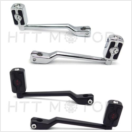 Chromed Motorcycle Heel Toe Shift Lever SKULL Shifter For Harley Davidson HD Touring Road King Aftermarket Free Shipping Parts