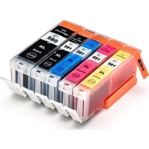INKWAY Replacement Ink Cartridges PGI-580 CLI-581 for PIXMA TR7550/TR8550/TS6150/TS6151/TS8150/TS8151/TS8152/TS9150/TS9155