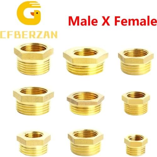 Brass Adapter Fitting 1/8" 1/4" 3/8" 1/2" 3/4" 1" BSP Reducing Hexagon Bush Bushing Male to Female Connector Fuel Water Gas Oil