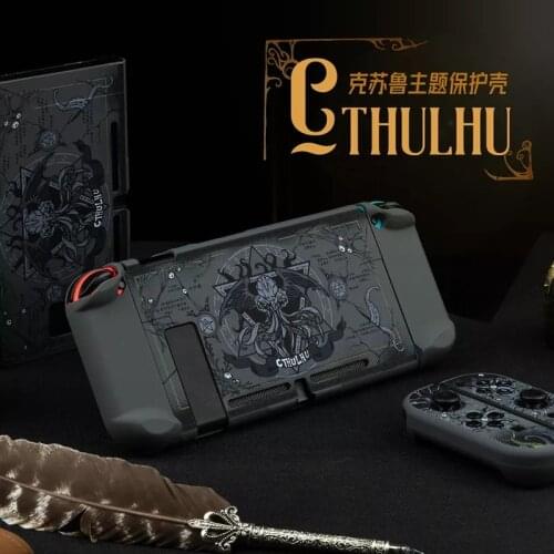 LIENG Geekshare Great Cthulhu Dark Myth Switch Shell Split Shell Hard Case Cover Back Girp Shell For Nintendo Switch