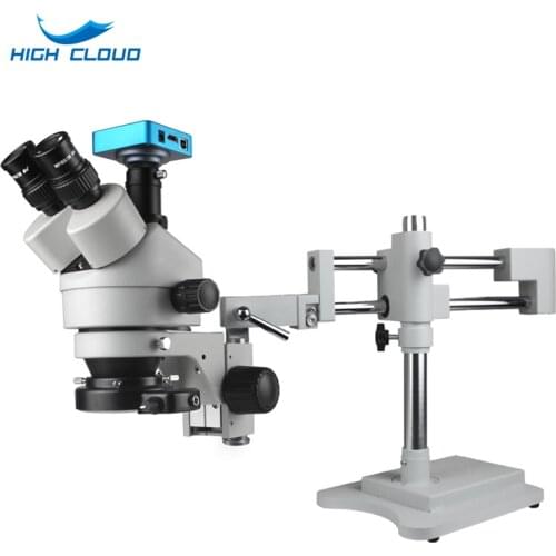 3.5X-180X Double Arms Simul Focal Trinocular Stereo Microscope 38MP HDMI USB Microscopio Camera for Soldering PCB Phone Repair