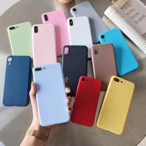 Solid color soft silicone tpu case on for Xiaomi Mi A1 A2 8 Lite 9 SE Mix 2 2S Max 3 Mi Play Pocophone Poco F1 CC9 CC9e Cover