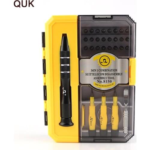 QUK 34 In 1 Screwdriver Set Torx Phillips Slotted Screw Bit Kit Precision Screwdriver Set Multifunction Phone Repair Hand Tools
