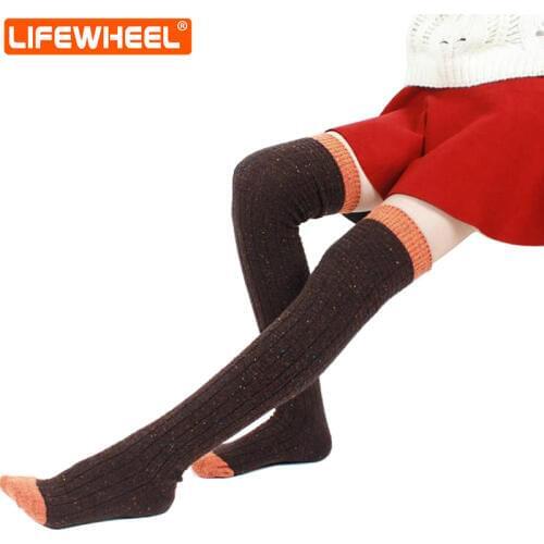 LifeWheel Women Knee High Socks Wool Long Dress Crew Socks for Student Thick Autumn Winter Cute Casual
