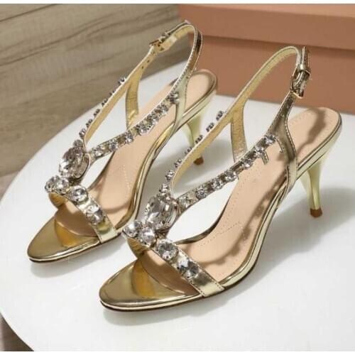 New arrive woman summer open toe diamonds high heel sandal bling bling rhinestones summer woman crystal sandal