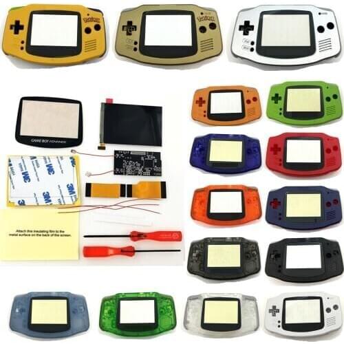 Touch & Button Controll 8 Color Models Brightness V2 iPS Backlit LCD For Game Boy Advance GBA Console with pre-cut Shell case