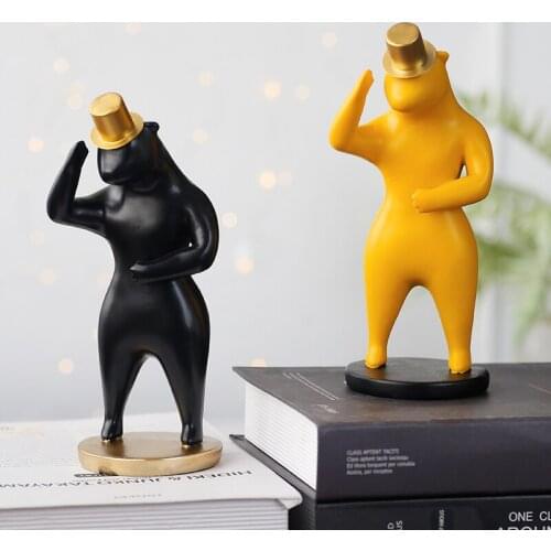 NORDIC CREATIVE RESIN BEAR FIGURINES HOME DECORATION ACCESSORIES PARTY CRAFTS FOR LIVING ROOM SHELVES WEDDING ORNAMENTS GIFT