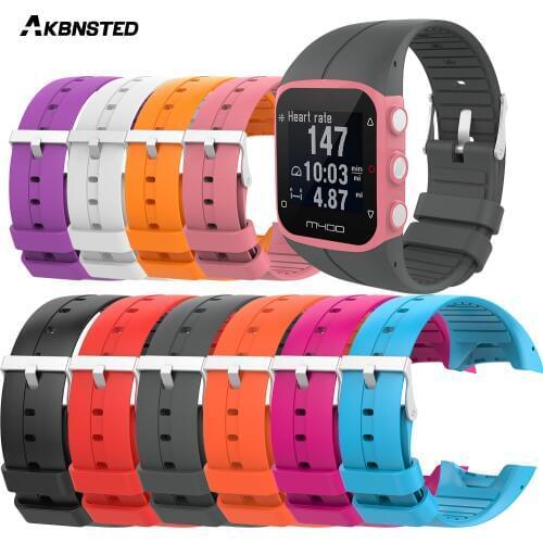 AKBNSTED Replacement Soft Silicone Colorful Watch Strap For Polar M430 GPS Running Smart Watch Wrist Band For Polar M400