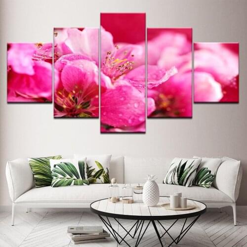 Modern Canvas Painting Frame Wall Art Poster 5 Piece Flower Modular Picture Home Decoration Print On Canvas For Living Room
