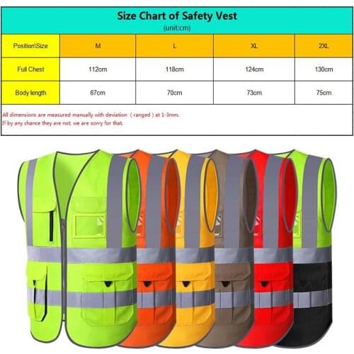 High Visibility Reflective Safety Vest Reflective Vest Multi Pockets Workwear Safety Waistcoat Free Shipping ID Pocket