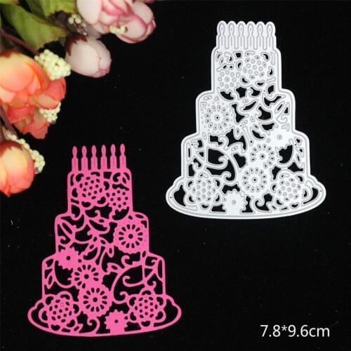 Birthday Cake Metal Cutting Dies Stencils for DIY Scrapbooking/photo album Decorative Embossing DIY Paper Card