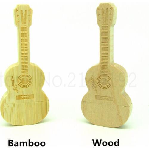 Natural Wooden/Bamboo Guitar Pen drive personalizado computer gift usb flash drive disk memory stick pendrive 4gb 8gb 16gb 32gb