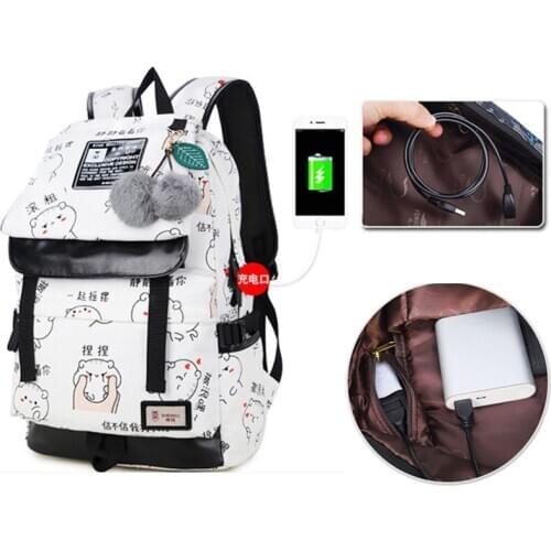 USB Laptop Backpack School Bags for Girls Teenagers Backpack Women Bookbags Large Capacity Middle High College Teen Schoolbag