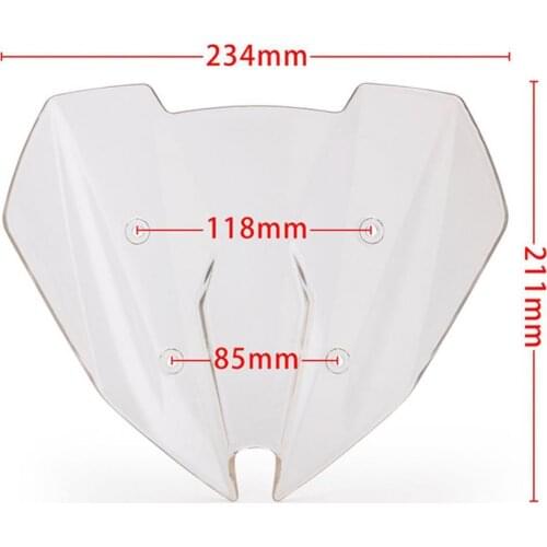 Wind Deflectors Durable PVC Motorcycle Windshield Windscreen Parts for Kawasaki Z250 Z300 13-17 Motorcycle Parts
