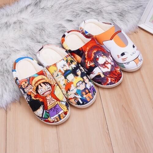 Winter Warm Slippers For Men Women Kids Girls Shoes Attack On Titan NARUTO Uchiha Itachi Sasuke Hatake Kakashi Anime Cute Boots