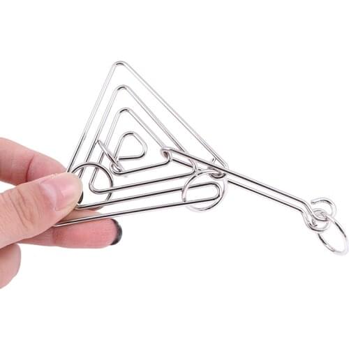 1Set Challenging Metal Wire Puzzle Brain Teaser Game for Adults Kids