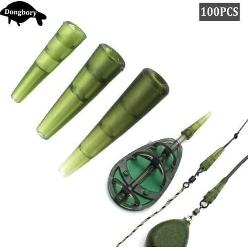 100PCS Carp Fishing Chod Helicopter Rigs Tail Rubber Cones Fishing Line Anti Tangle Sleeve for Rigs Swivel Protector Accessories