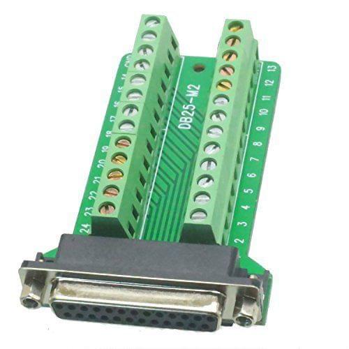 1PCS DB25 Female 25Pin Plug Breakout PCB Board Terminals D-SUB Connector