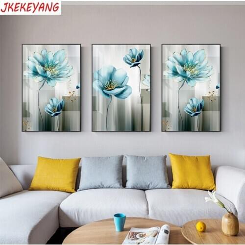 3pcs 5D Diy round/square diamond painting flower Diamond Mosaic Embroidery cross stitch Y3747