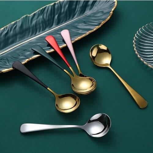 304 Stainless Steel Spoon Household Table Spoon Spoon Korean Long Handle Childrens Spoon Iron Small Spoon Soup Spoon