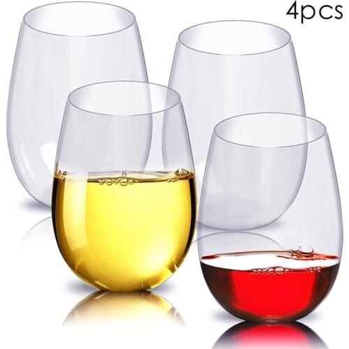 4 Stk/set Onbreekbaar Plastic Wijn Glas Unbreakable Pctg Rode Wijn Tumbler Glazen Cups Herbruikbare Transparante Vruchtensap