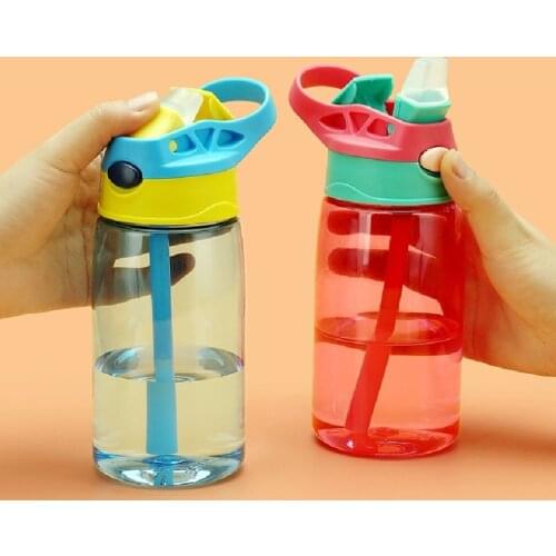 480ML Kids Water Cup Creative Safe Baby Feeding Cups with Straws Leakproof Water Bottles Outdoor Portable Childrens Cups