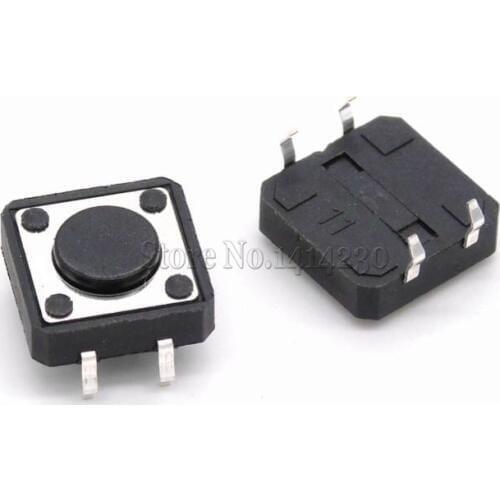500Pcs 12 x 12mm x 4.3mm 12*12*4.3H Panel PCB Momentary Tactile Tact Push Button Switch DIP