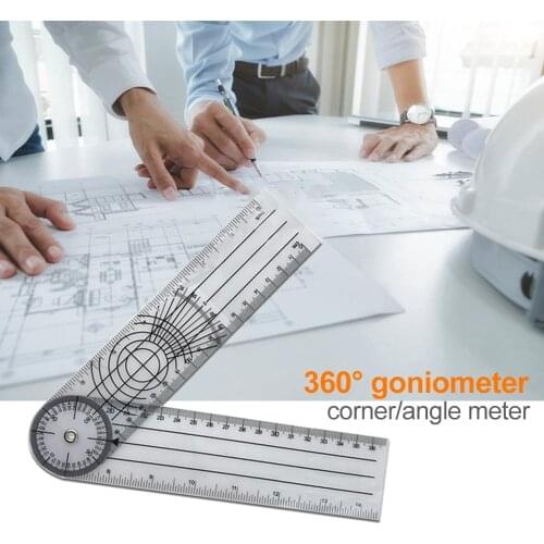 7 inch 360 Degree Pointer Goniometer Angle Ruler Medical Spinal Ruler Protractor with Multi-Scale Centimeter Inch Angle