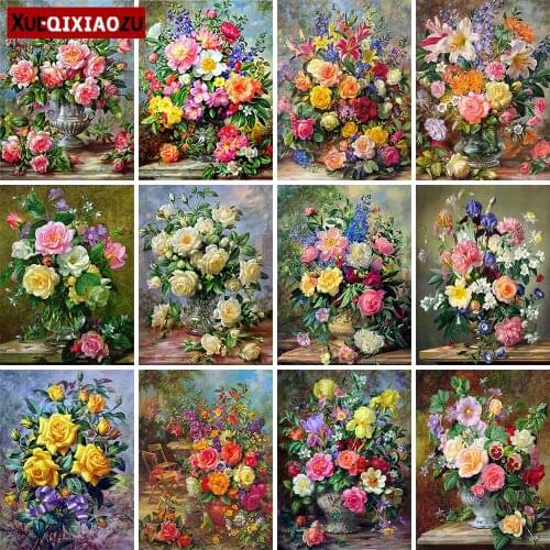 Diamond Embroidery Paintings Still Life Flower Square/Round Mosaic Cross Stitch Kit Living Room Decoration Painting New Arrivals