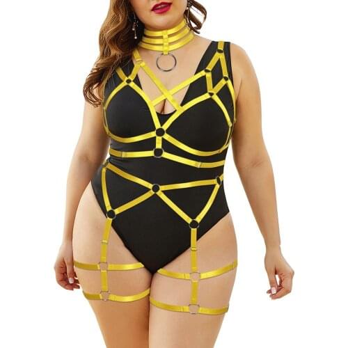 Cage Bra Full Body Harness For Plump Sexy Lingerie Women Plus Size Adjust Waist Suspender Belt Gothic Clothes Thigh Bands