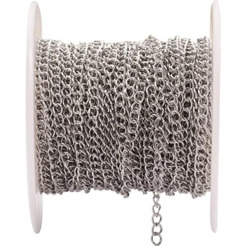 10m/roll Stainless Steel 1.8mm 2.5mm 3mm 4.2mm Width Silver Tone Metal Link Chain for DIY Necklaces Bracelets Jewelry Making