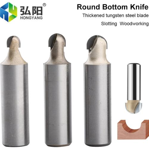Woodworking Arc Drill Bit Milling Cutter 1/2 1/4 Handle Round Bottom Knife, Slotted Carving Woodworking Milling Cutter