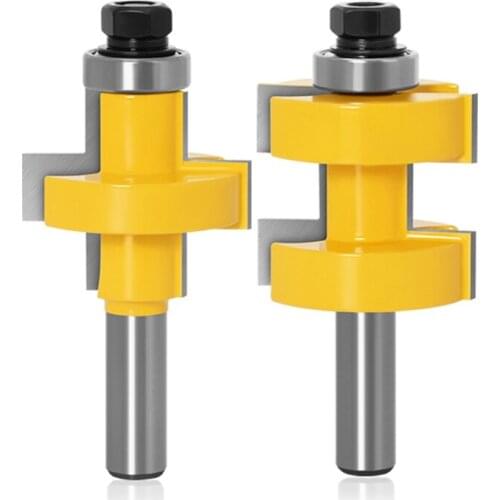 2PC/Set 8MM Shank Woodworking Milling Cutter Grooving Cutter Joint Assembly Router Bit Set 42mm Stock Wood Cutting Tool
