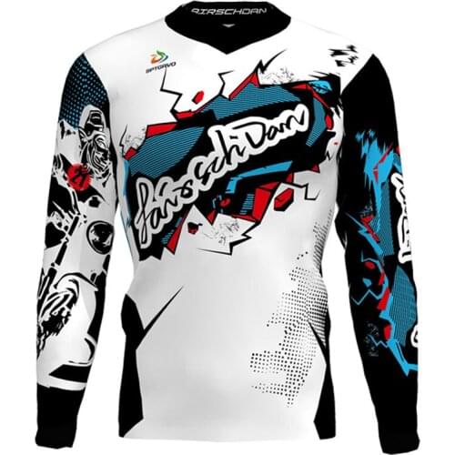 LairschDan 2021 white mens cycling jersey summer long sleeve maillot motocross downhill bike shirt ropa mtb hombre enduro moto